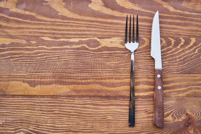 food, fork, knife