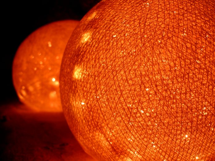 lamparas, bolas de luz de color