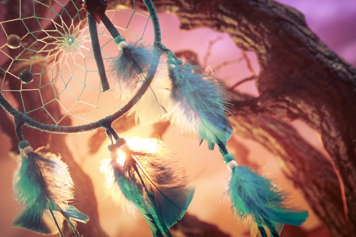 dream catcher on a magical forest