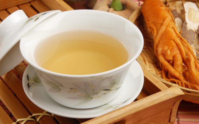 Chinese traditional ginseng tea and herbs