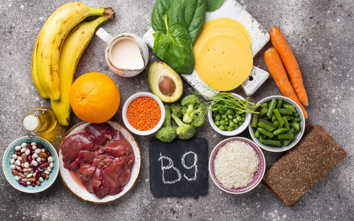 Gesunde Produkte, natürliche Quellen von Vitamin B9